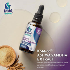 Organic Ashwagandha Liquid Drops 2000mg – Natural Berry Flavor – 2 oz